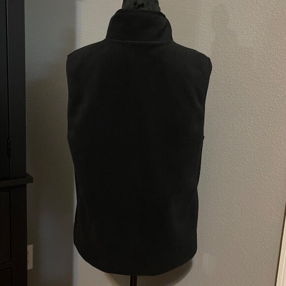 Kim Rogers Vest Womens Large Reversible Animal Print Fleece Pockets Black White - Picture 10 of 11